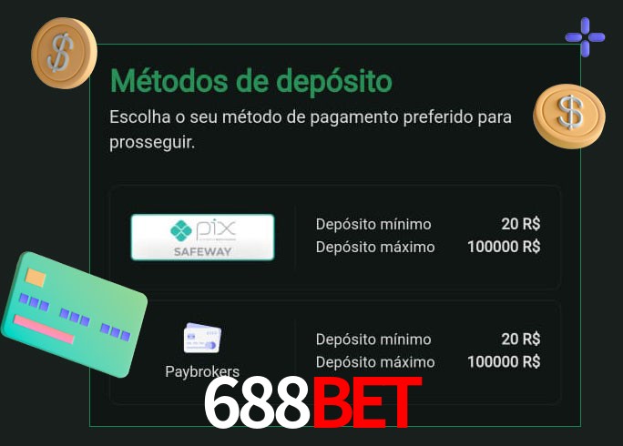 O cassino 688Bet oferece uma grande variedade de métodos de pagamento